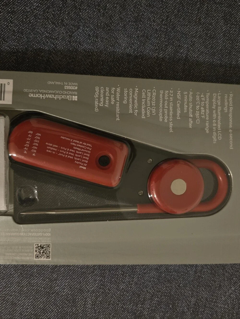 Touch Digital Folding Thermometer - Black